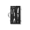 Juego de herramientas para barbacoa al aire libre de Amazon, tres piezas, incluye cuchillo y caja de aluminio. Venta directa en el extranjero.