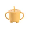 Taza de Silicona para Bebé con Dos Asas y Popote Resistente a Altas Temperaturas Taza para Beber Bebé Taza de Agua Pingüino Utensilios de Alimentación Suministro Exclusivo Transfronterizo
