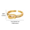 Anillos Geométricos de Cobre Chapado en Oro de Nuevo Estilo Europeo y Americano para Mujer, Anillos Abiertos en Forma de Cinturón, Lujo Ligero, Venta Directa del Fabricante