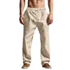 Estación Independiente Transfronteriza para Hombre Pantalones Casuales de Lino para Hombre Cómodos Holgados con Cordón Pantalones Deportivos de Playa para Hombre