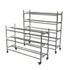 Cesta de Almacenamiento de Baloncesto Cesta de Almacenamiento de Baloncesto para Jardín de Infancia Estante para Pelotas Fila Doble Plegable Móvil Carrito de Pelotas de Acero Inoxidable