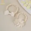 Diadema Fina de Malla con Flor y Lazo Transfronteriza Europea y Americana para Bebé Princesa, Accesorios para el Cabello, Gorro Suave Elástico para Bebé