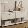 Combinação Modular de Aparadores Vintage, Gabinetes de TV em Aço Inoxidável, Gabinetes de Armazenamento Modernos Minimalistas Estilo Ins, Gabinetes de Armazenamento Doméstico