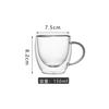 Copo de café de vidro transparente de camada dupla com alça atacado copo de suco isolado de camada dupla copo de leite copo de água simples em estoque