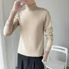 Suéter Casual para Hombre Cuello Alto Punto Otoño Invierno Color Sólido 2026 Otoño Tendencia Regular Cuello Redondo Adolescente Manga Larga