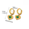 Pendientes Transfronterizos Retro de Lujo Ligero con Piedra Natural y Acero Inoxidable, Piedra Ojo de Gato, Forma de Corazón, Pendientes de Moda, Pendientes Versátiles