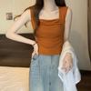 Camisola Estilo Francês para Mulheres, Novo Estilo Verão 2026, Adequada para Usar por Cima ou em Camadas, Top Tubo com Alças Largas e Pregas
