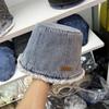Chapéu Bucket Coreano Novo Estilo Jeans Lavado de Borda Crua Seis Peças para Homens e Mulheres, Chapéu de Pescador Retrô Fashionável Estilo de Rua
