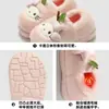Chinelos de Algodão com Gatinho de Desenho Animado para Mulheres, Inverno Interno Plush Espesso Quente Sola Macia Antiderrapante Fechado Atrás Sapatos de Algodão para Mulheres