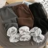 Calça casual de lã com cintura elástica estilo coreano, feita em fábrica, inverno novo, grossa, forrada com fleece, solta, modeladora, quente, calça de moletom
