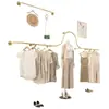 Estante de Exhibición para Tienda de Ropa, Perchero Dorado de Pared, Estante Colgante Lateral, Estante Decorativo para Tienda de Ropa de Mujer