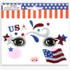 Día de la Independencia Americana Día Nacional Celebración Fiesta Maquillaje de Escenario Pegatinas Faciales Pegatinas Faciales con Brillantina Suministro Exclusivo Transfronterizo