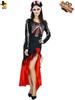 Halloween Disfraz de Esqueleto de Huesos de Fantasma Colorido del Día de los Muertos para Mujer Adulta Cosplay de Esqueleto para Mujer Grande Falda de Huesos de Fantasma de Esqueleto