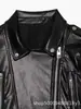 Comercio exterior transfronterizo ropa de mujer, nuevo diseño de moda americana primavera y otoño, chaqueta de cuero ajustada estilo biker urbano
