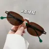 Gafas de Sol de Moda Ovaladas Estilo Retro Transfronterizas 2025 Gafas de Sol Decorativas Metálicas Cuadradas Elegantes Europeas y Americanas para Mujer