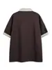 Camiseta de Manga Corta con Bloques de Color, Cuadros y Parches, Estilo Coreano de Moda, Marca Nanxia, Falso Dos Piezas para Hombre, Verano Casual Suelto Polo