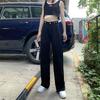 Jeans de cintura alta ajustables con múltiples botones para mujer, nicho rojo neto, holgados, adelgazantes, de pierna ancha, pera pequeña, rectos, tipo mopa
