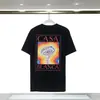 Camiseta de comercio exterior fuente nicho verano nuevo estampado logo Casablanca camiseta de manga corta mujer 100% algodón puro