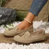 Comércio Exterior 2026 Mocassins Femininos Primavera Novos Tendência Slip-On Casuais Sapatos de Couro com Franjas e Solas Macias