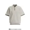Camiseta Casual Unissex de Manga Curta Solta High-End Estilo Retrô Americano Costurada à Mão 2026 Verão Camiseta com Gola Marca Tendência