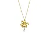 Colar Flor Dourada Diamante Cintilante Flor de Lírio Escovada Modelo Novo 2026 Luxo Leve Design de Nicho Exquisito Corrente para Clavícula Personalização
