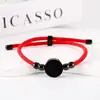 Nuevo Pulsera Multicolor Transfronteriza con Etiqueta en Blanco Redonda Hueca Ajustable de 15 mm, Material de Impresión Láser a Color, Pulsera de Acero Inoxidable