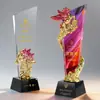 Trofeo de Cristal de Resina Colorido para el Año del Caballo, Premio para la Película Caballo Negro, Premio Caballo de Oro, Grabado de Caballo del Zodiaco de Alta Gama para Reuniones Anuales Corporativas