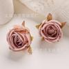 Cabeza de flor de rosa de simulación, flor de seda, material de corona de bricolaje, flor de rosa retro europea, accesorios para sombreros y ropa de boda