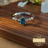 Anillo Topacio Olivino Natural Plata s925 Incrustado Cristal Transparente Moda Combinable Explosión en Vivo Ajustable