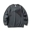 Camiseta de Manga Larga para Deportes al Aire Libre Primavera y Otoño Marca de Moda para Hombre Irregular Deconstruida Bloque de Color Antibacteriana Cuello Redondo Top Casual