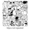 50 pegatinas de memes en blanco y negro, paquetes de expresiones divertidas, abstractas, divertidas, creativas, interesantes, pegatinas decorativas impermeables transfronterizas