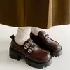 Zapatos de cuero retro estilo francés para mujer con plataforma gruesa que aumentan la altura, nuevos zapatos Mary Jane versátiles de moda para primavera y otoño para combinar con faldas
