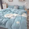 Ins Color Puro Simple Funda de Edredón de Cuatro Piezas Cama de Dormitorio Estudiantil Sábanas Juego de Cama de Tres Piezas