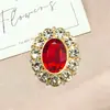 Aleación ovalada espejo de cristal completo con diamantes accesorio para el cabello DIY ropa, zapatos, bolsos, placa floral hebilla de diamante materiales para accesorios de cabello hechos a mano