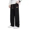 Pantalones Casuales de Alta Gama Estilo Hong Kong con Forro Polar para Hombre, Gruesos de Invierno, Marca de Tendencia, Caída Versátil, Ajuste Holgado, Pantalones Deportivos