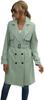 Amazon Transfronterizo Europa y América Amazon Abrigo Casual de Moda de Doble Botonadura para Mujer Invierno y Otoño Negro Verde Militar