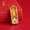 Colgante Tanka Tíbet Pintado a Mano Amuleto de Buda Portátil Samantabhadra Bodhisattva Dios Amarillo de la Riqueza Guanyin Pequeña Tanka Caja Gawu