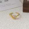 Anillo Abierto Geométrico Vintage Medieval Personalizado con Micro-Adornos Moda Retro para Mujer Diseño de Nicho de Alta Gama