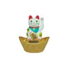 Pequeño Adorno para Coche de Gato de la Suerte Dorado con Lingote Solar, Gato de la Fortuna Personalizado para Interiores de Coche para Atraer Riqueza