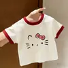 Nueva Camiseta de Manga Corta para Niñas, Verano Delgada Transpirable Estilo Coreano Holgada Moderna Estampada Casual para Niños