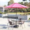 Mesa e Cadeira de Exterior com Combinação de Guarda-Sol Pátio Jardim ao Ar Livre Mesa e Cadeira Conjunto de Três Peças Casa Lazer ao Ar Livre Varanda Mesa Dobrável
