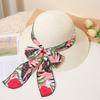 Sombrero de paja con lazo de cinta de verano 2023 para mujer, sombrero tejido de papel con protección solar, sombrero fresco de playa a la moda.