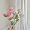 Ramo de Flores Artificiales de Loto y Peonía Aterciopeladas de Alta Calidad Decoración de Exhibición para Ventana de Sala de Estar en Casa Flor Artificial de Simulación