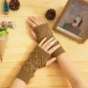 Novedad Manga Otoño e Invierno Cálida a Prueba de Frío Medio Dedo Teclado Oficina Estilo Coreano Moda Versátil Tejida Lana Funda para Brazo