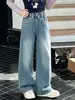 Nueva colección de otoño de pantalones vaqueros para niñas, pantalones vaqueros casuales elegantes y versátiles para niños