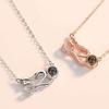 Collar 520 Cadena Clavícula Mujer Amor Memoria Te Amo Joyería Roja de Internet Tono Agitado con Colgante Regalo para Novia