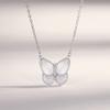 S925 colar de borboleta de prata esterlina nicho feminino luz de luxo micro incrustado ins clavícula cadeia Mori branco colar fritilar atacado