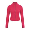 [Em Estoque] Jaqueta Curta Ld Slim Fit Yoga Gola Alta Jaqueta Fashionável Corrida Fitness Top Esportivo Feminino