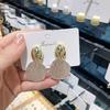 Estilo metálico de Versalles pendientes de aleación esmerilada retro con pasador de plata S925 francés pendientes geométricos simples de moda