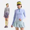 Camiseta de manga larga con media cremallera, color sólido de otoño, para mujer, que absorbe la humedad y se seca rápidamente, top deportivo ligero y transpirable para senderismo y trekking